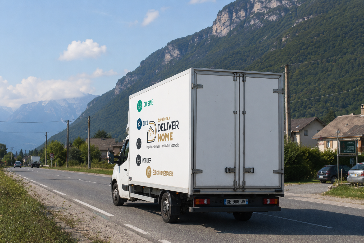Camion Deliverhome en logistique du dernier kilomètre, Isère